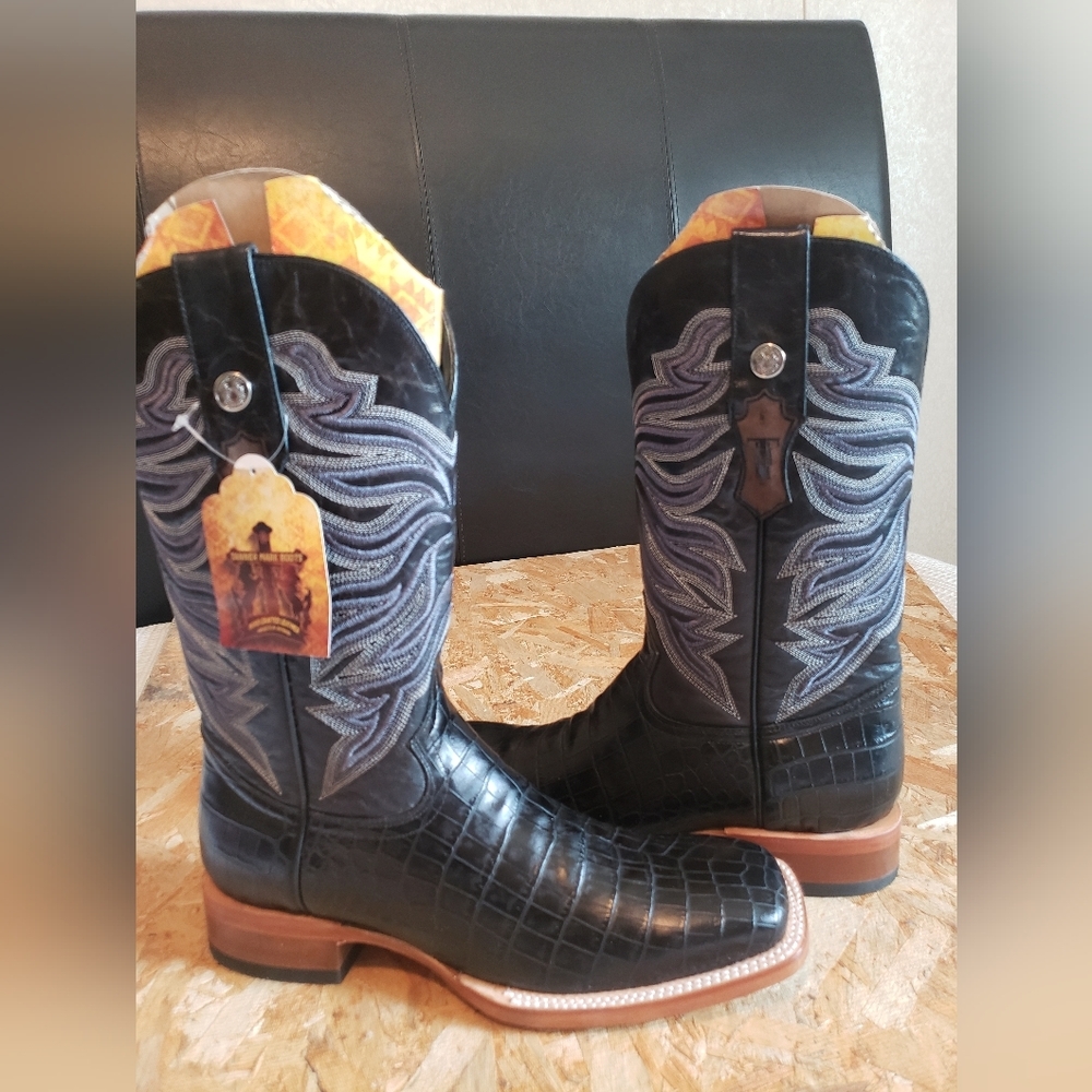 NEW MEN COWBOY BOOTS WITH BELT